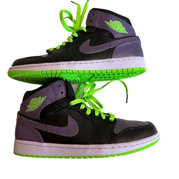 Nike Air Jordan 1 Retro Joker PURPLE and GREEN Size‎ 10 Night Vision 2012 - Picture 5 of 15